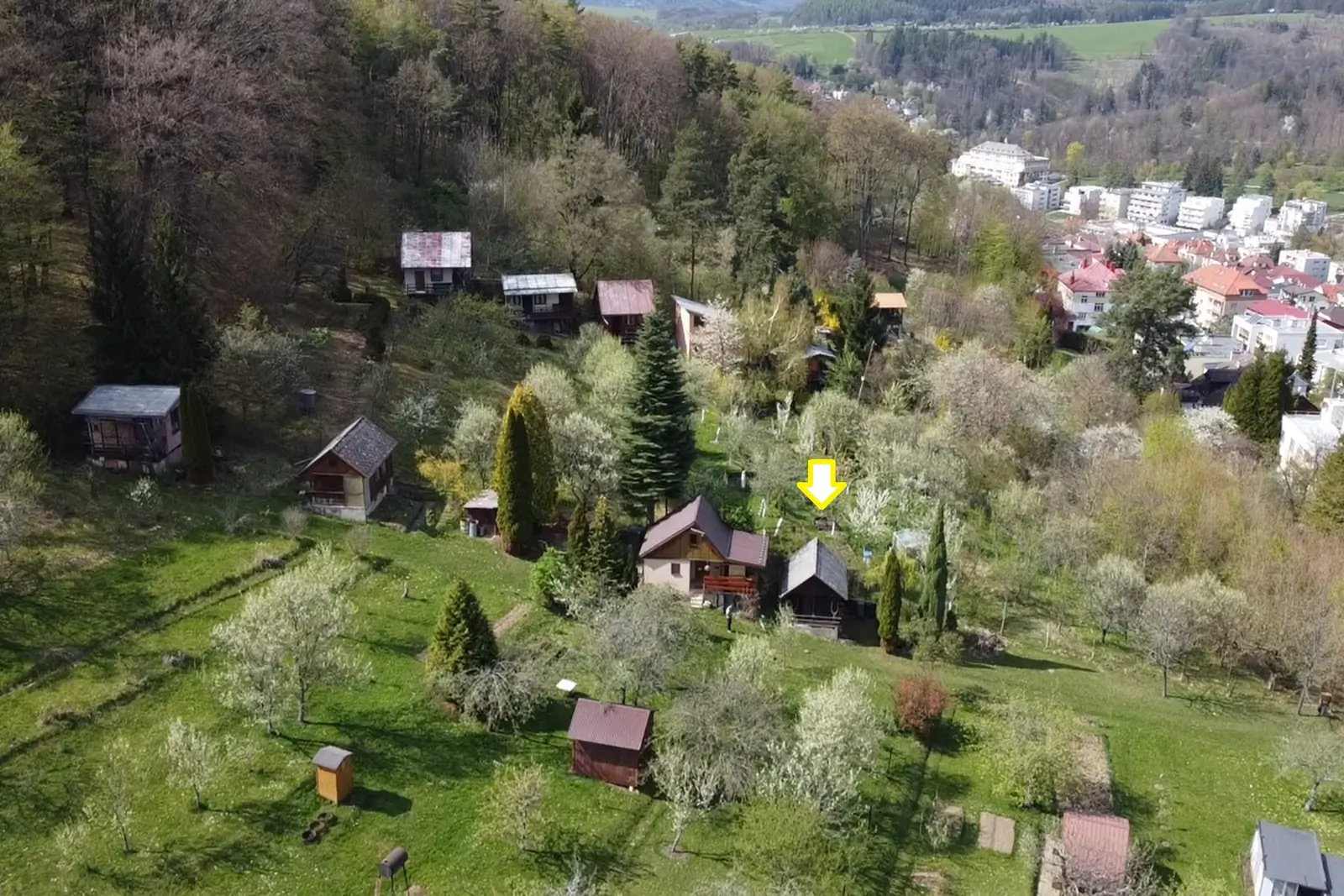 Prodej zahrady s chatkou v Luhačovicích