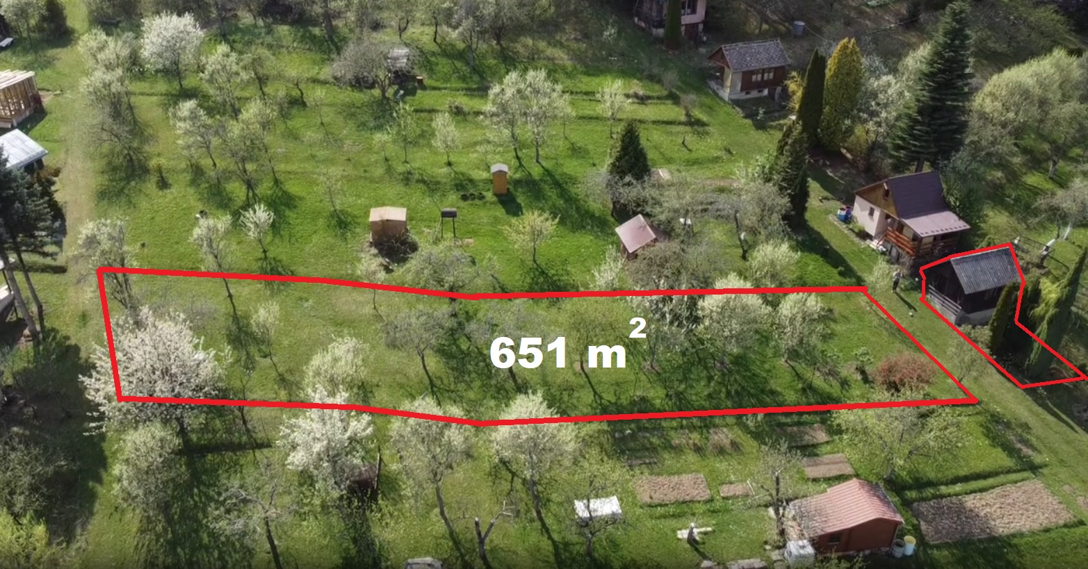 Prodej zahrady s chatkou v Luhačovicích